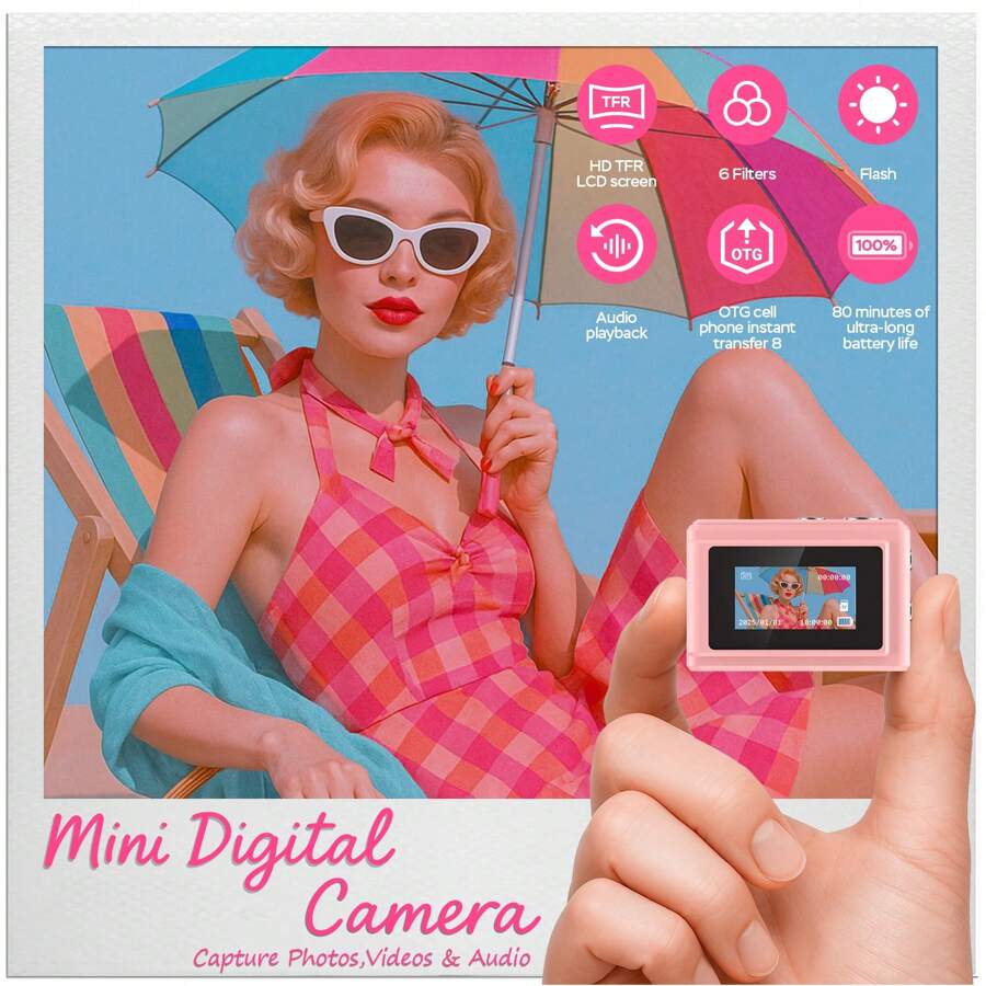 Ultra-Portable Tiny Camera for Travel/Vlog/Night Shots(1080P HD)