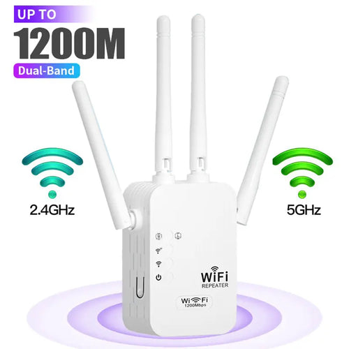 📶WiFi Extender 2025,1200Mbps Dual Band (5GHz/2.4GHz) Signal Booster
