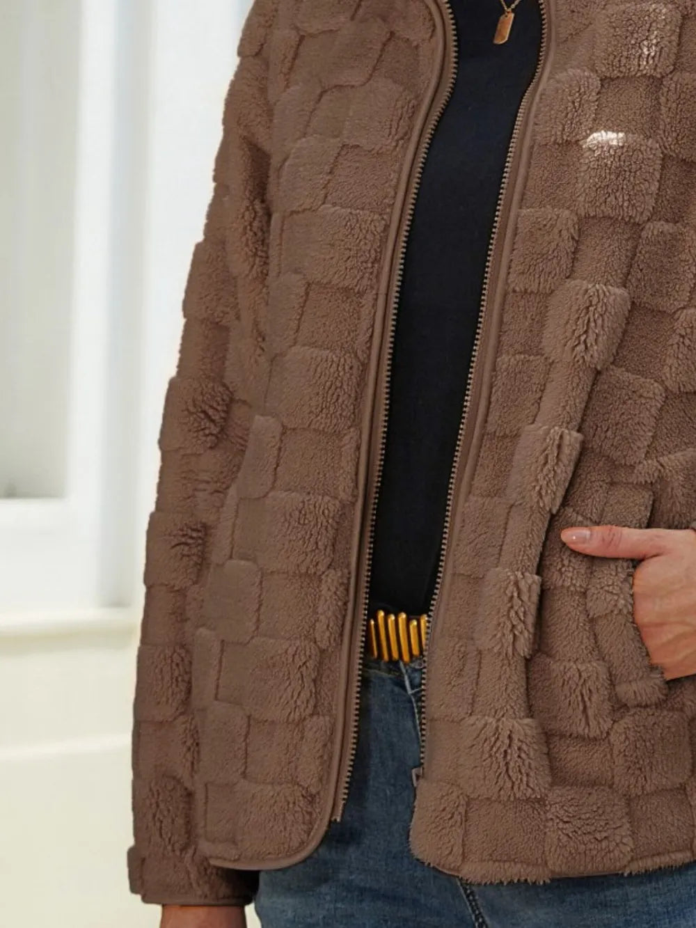 Checkered Zip Up Jacket