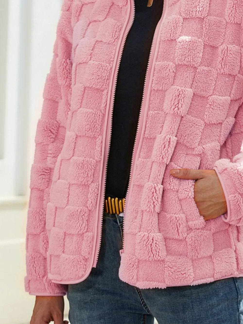 Checkered Zip Up Jacket