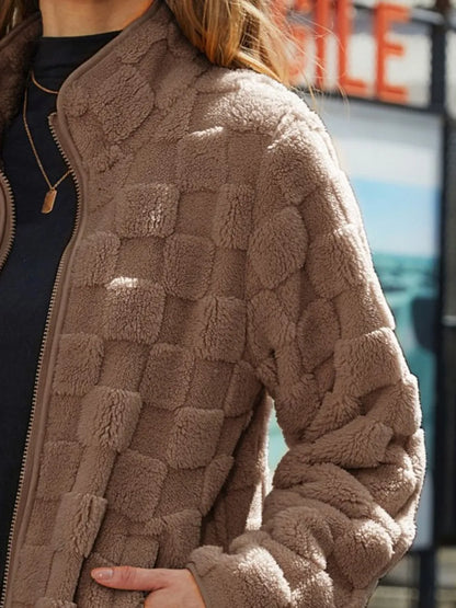 Checkered Zip Up Jacket
