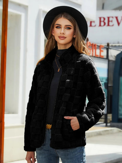 Checkered Zip Up Jacket