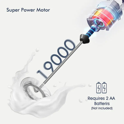☕Powerful Milk Frother WandRechargeable Electric Whisk with 3 Heads