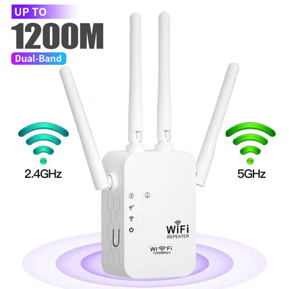 📶WiFi Extender 2025,1200Mbps Dual Band (5GHz/2.4GHz) Signal Booster