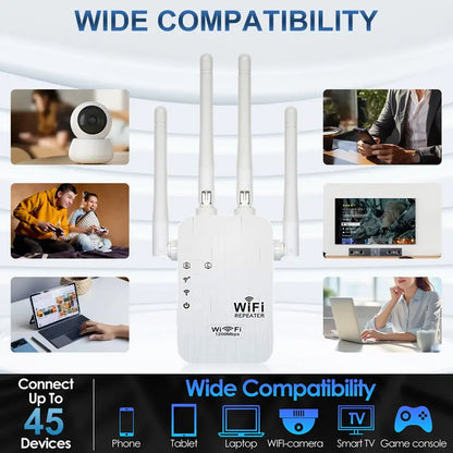 📶WiFi Extender 2025,1200Mbps Dual Band (5GHz/2.4GHz) Signal Booster