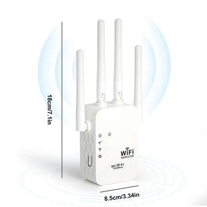 📶WiFi Extender 2025,1200Mbps Dual Band (5GHz/2.4GHz) Signal Booster