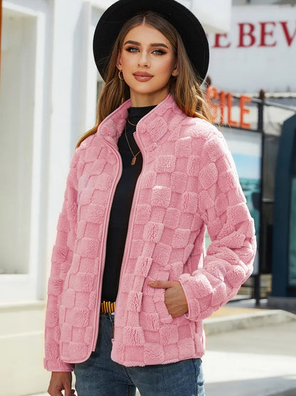 Checkered Zip Up Jacket