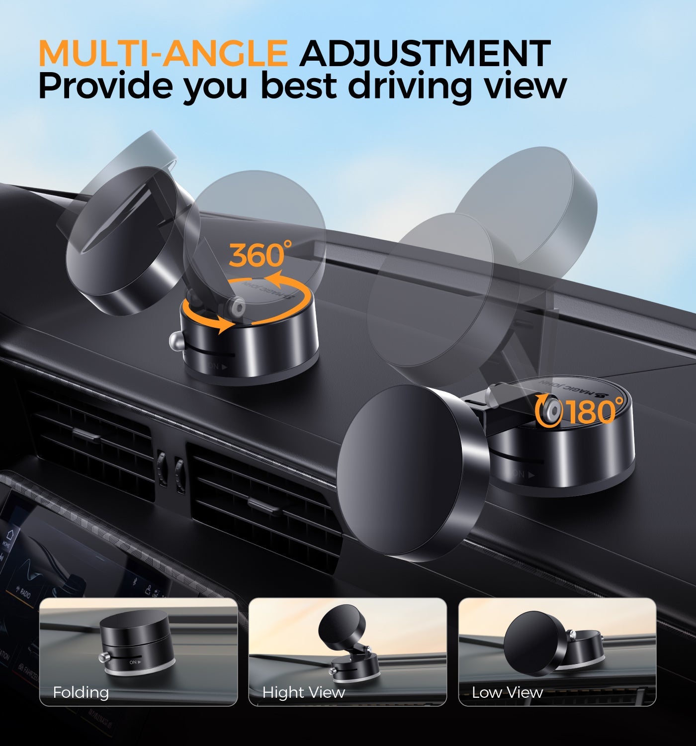 Upgraded Magnetic Phone Holder with 360° Rotation