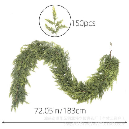 🎄Artificial Cedar Garland 72" with 10 artificial pine cones