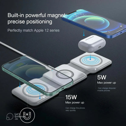 ⚡Magnetic Foldable 3 in 1 Mag-Safe Charger