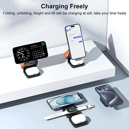 ⚡Magnetic Foldable 3 in 1 Mag-Safe Charger