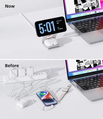 ⚡Magnetic Foldable 3 in 1 Mag-Safe Charger
