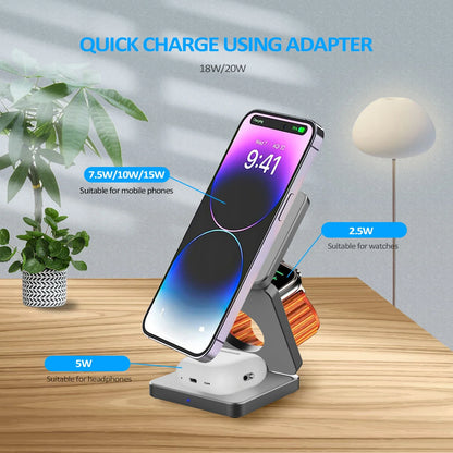 ⚡Magnetic Foldable 3 in 1 Mag-Safe Charger